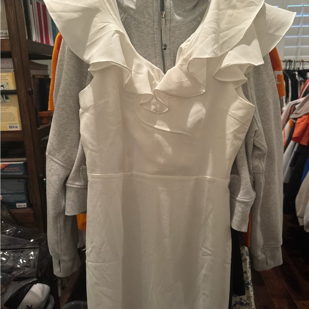 TCEC White Ruffle Mini Dress